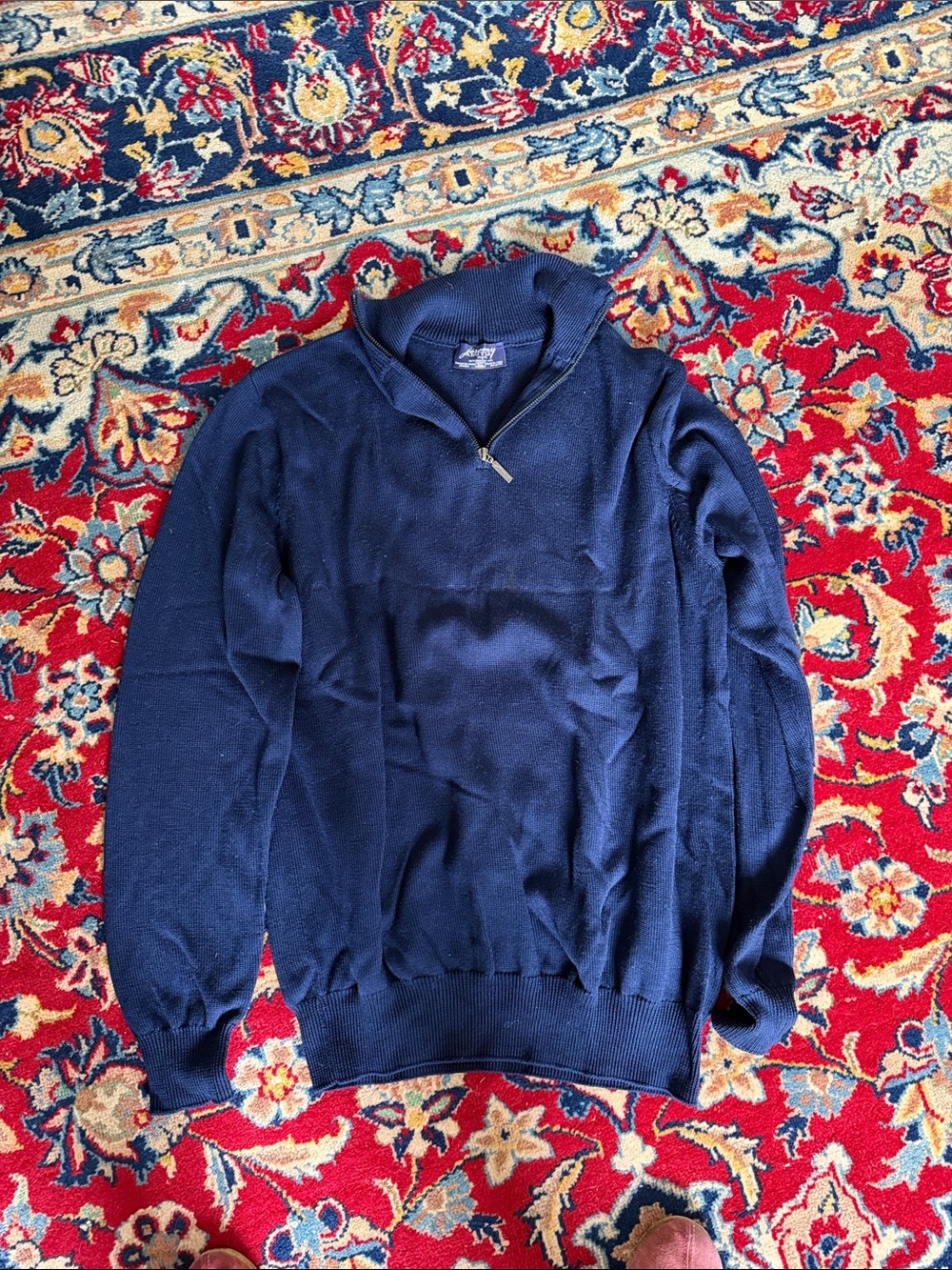 Men's Navy Half-Zip Sweater - Classic Casual Layer